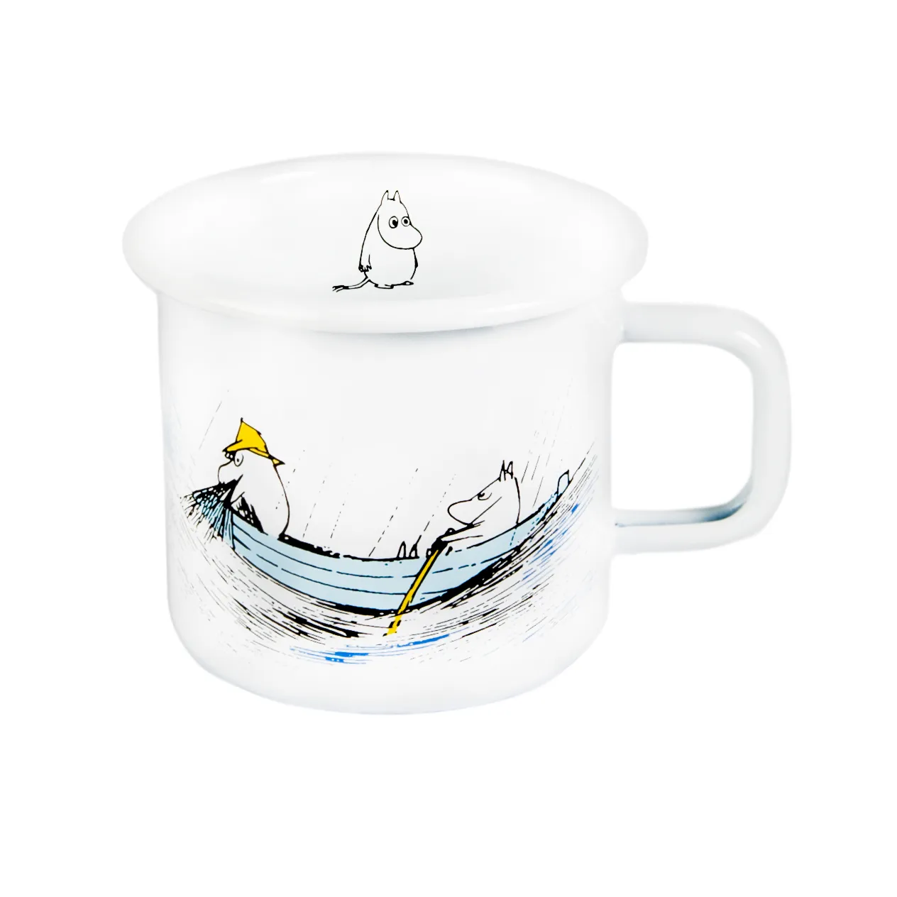 Gone Fishing emaljekrus 37 cl, Hvid Muurla