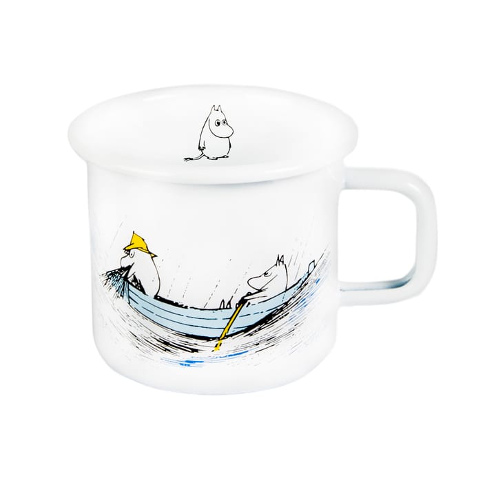 Gone Fishing emaljekrus 37 cl, Hvid Muurla