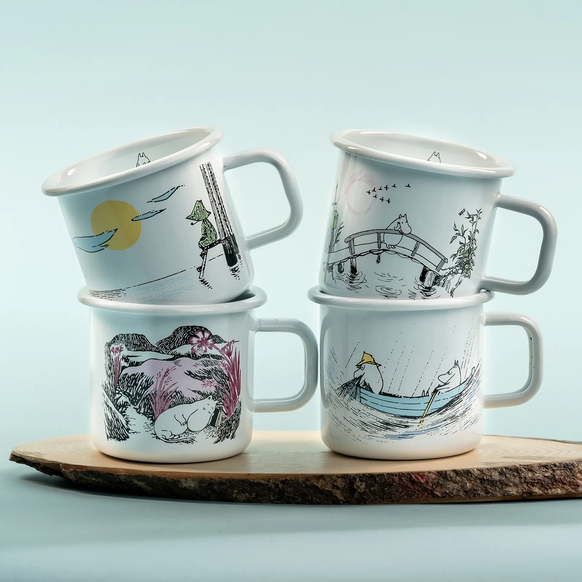 Gone Fishing emaljekrus 37 cl, Hvid Muurla