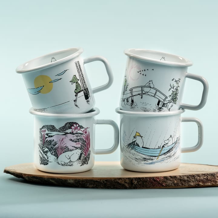 Gone Fishing emaljekrus 37 cl, Hvid Muurla