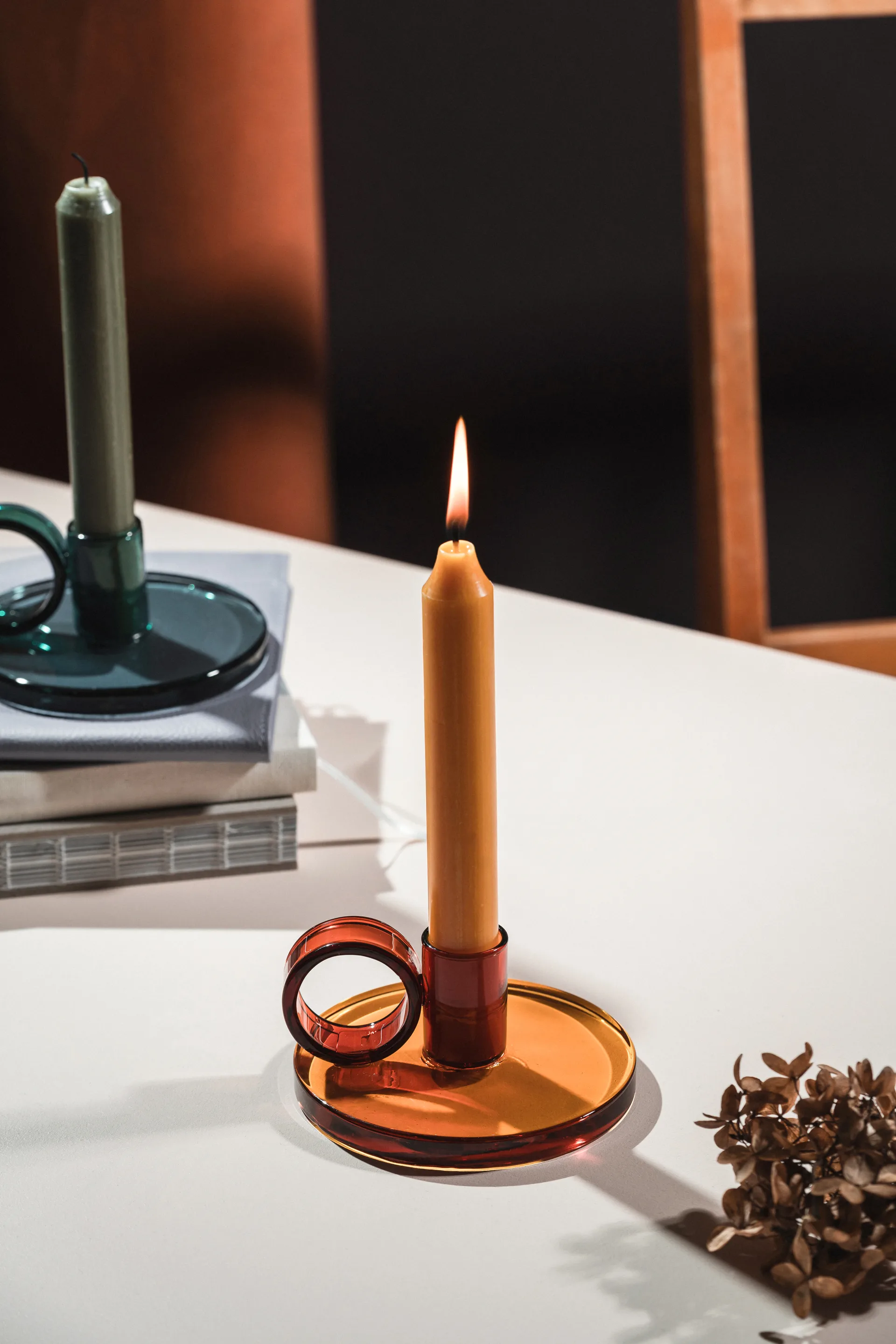 Loop lysestage Ø11 cm, Amber Muurla