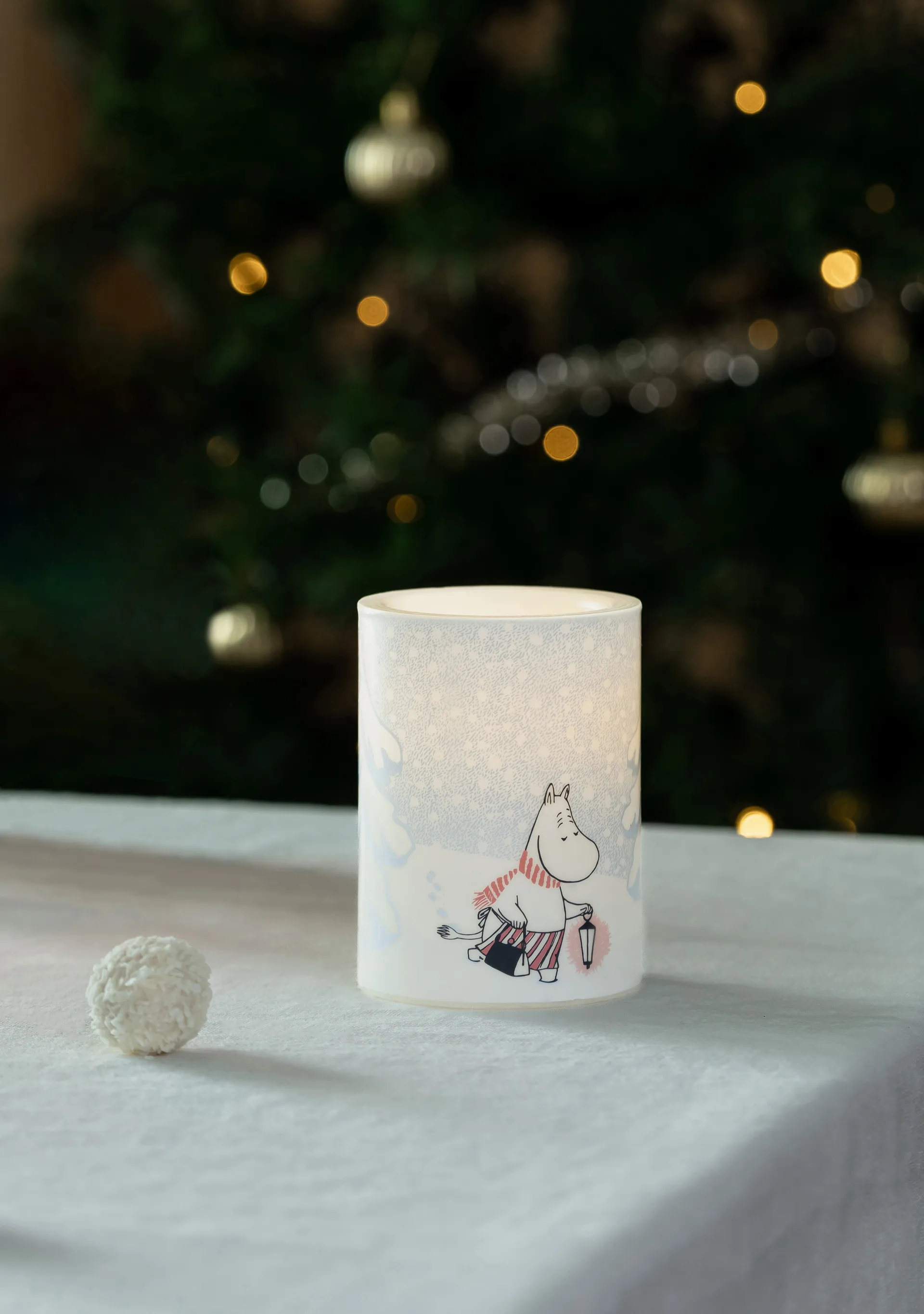 Moomin bloklys LED 10 cm, Let it snow Muurla