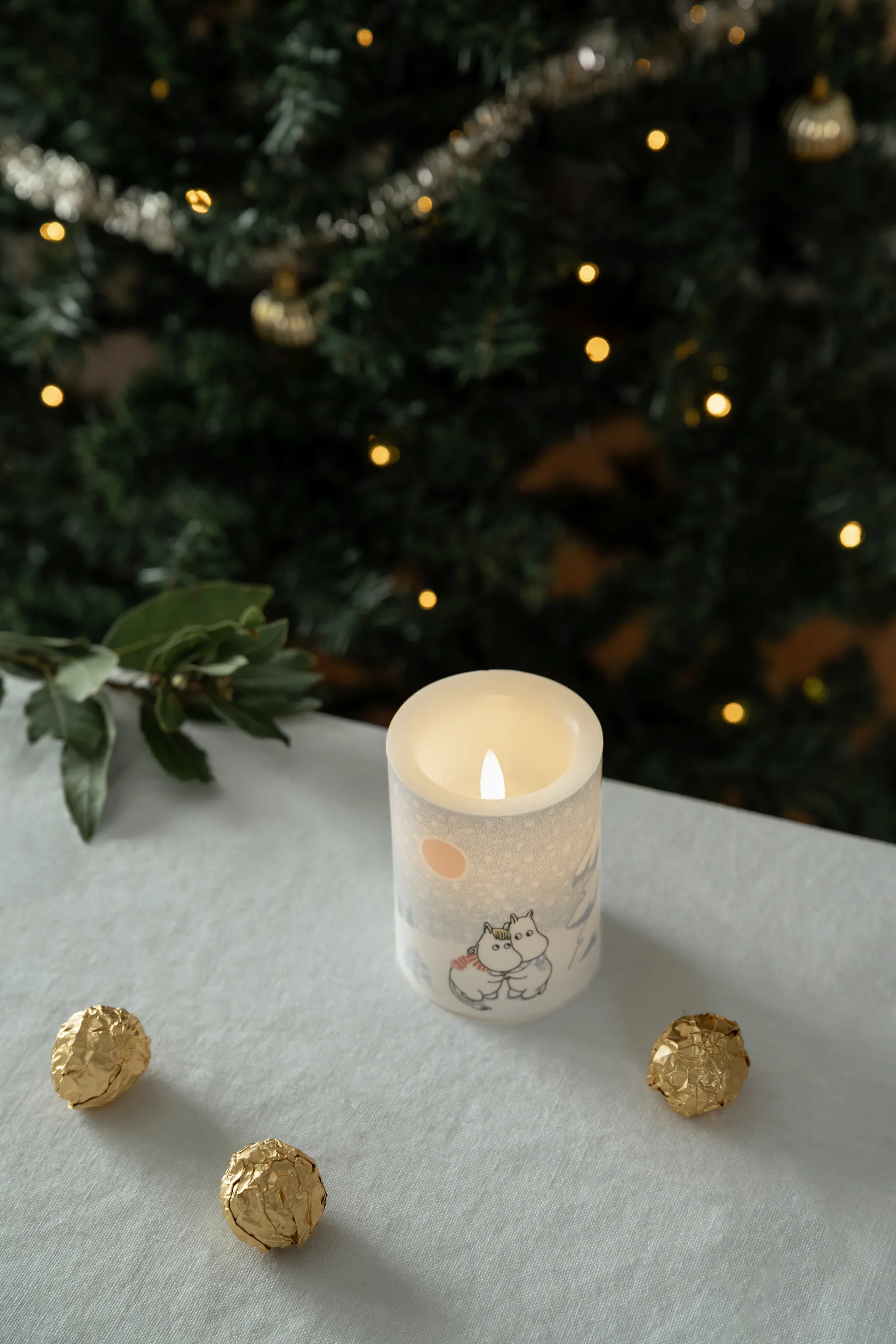 Moomin bloklys LED 10 cm, Let it snow Muurla