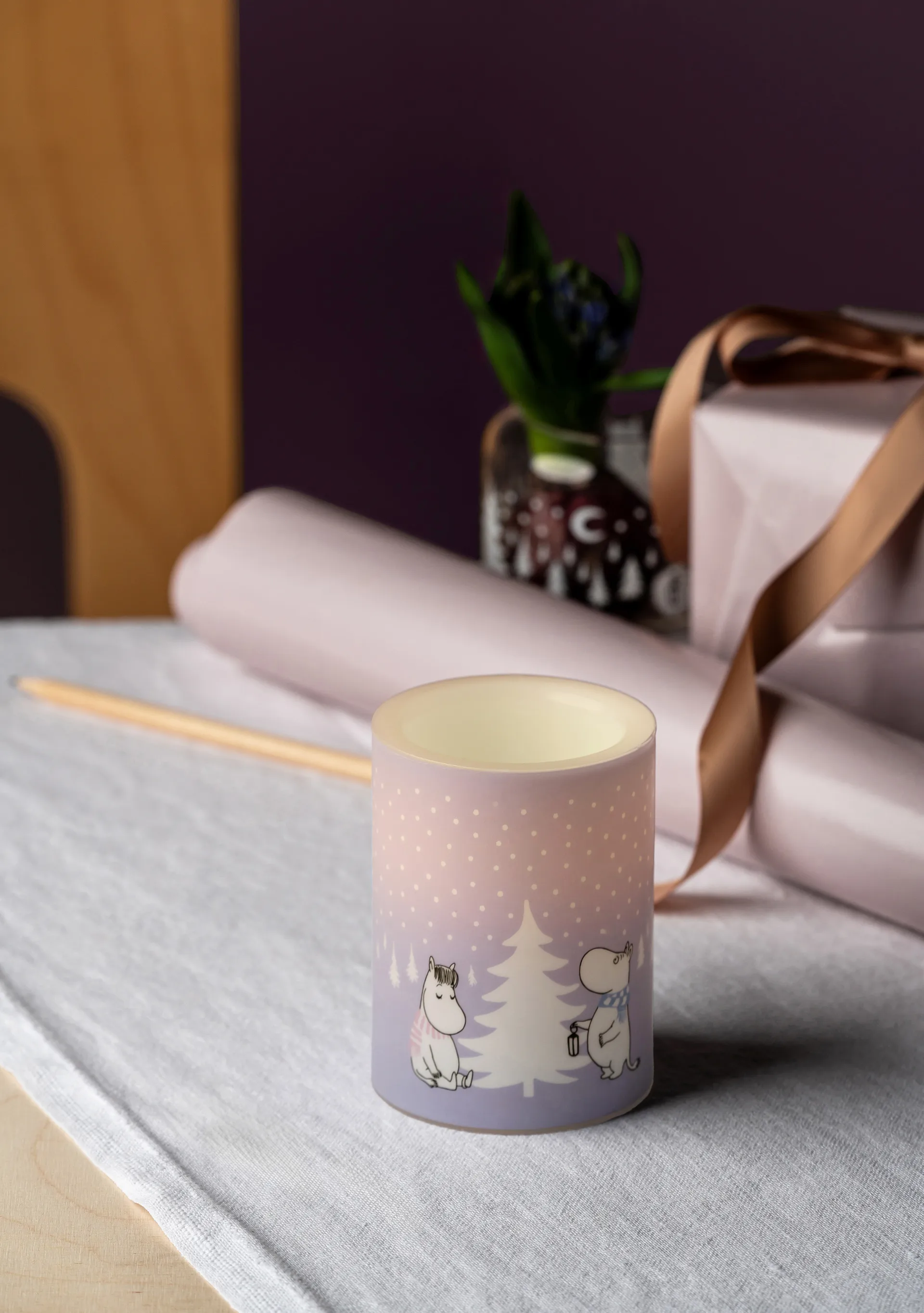 Moomin bloklys LED 10 cm, Snowfall Muurla