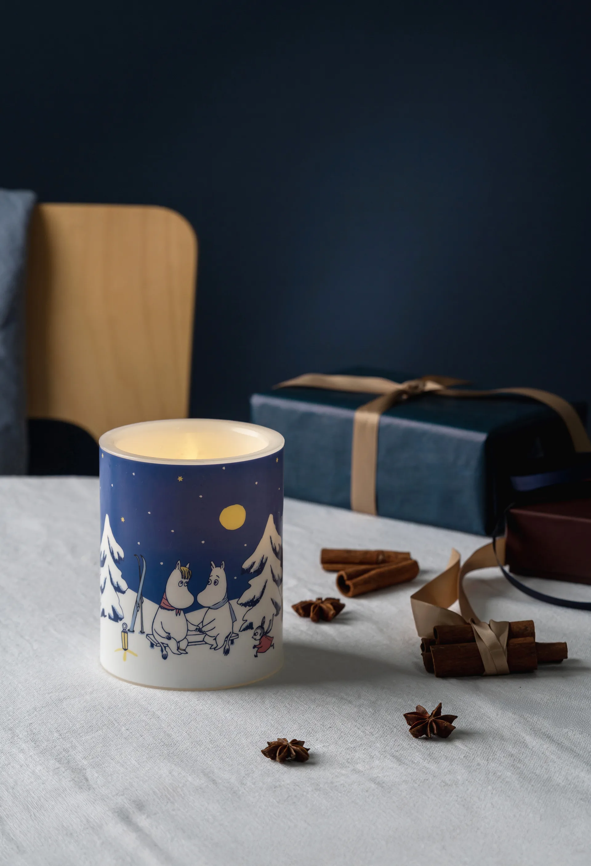 Moomin bloklys LED 12,5 cm, Starry night Muurla
