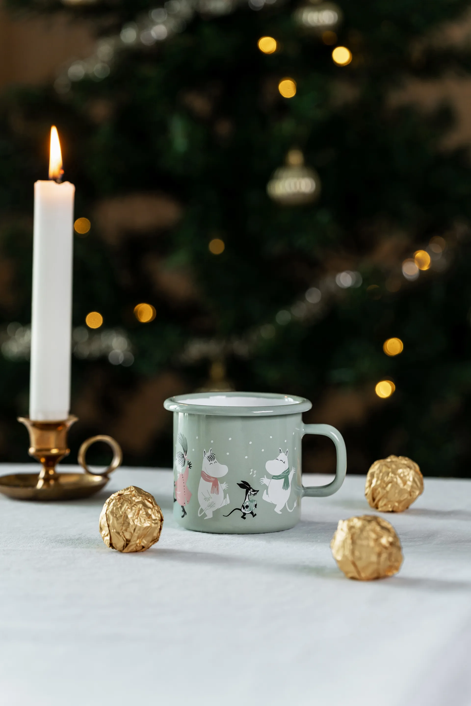 Moomin  emaljekrus 25 cl, Festive spirits Muurla