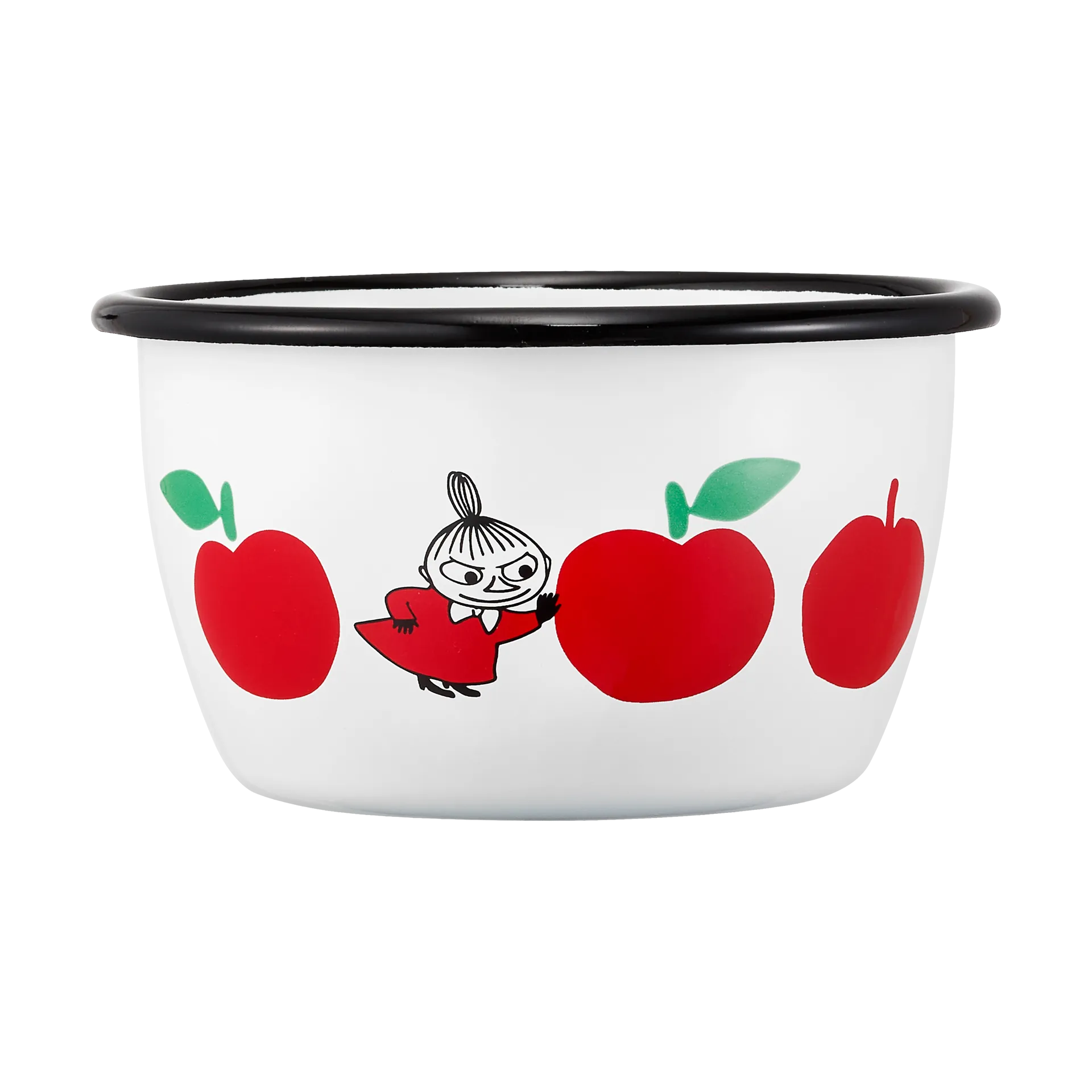 Moomin  emaljeskål 30 cl, Joyfull Apples-rød Muurla