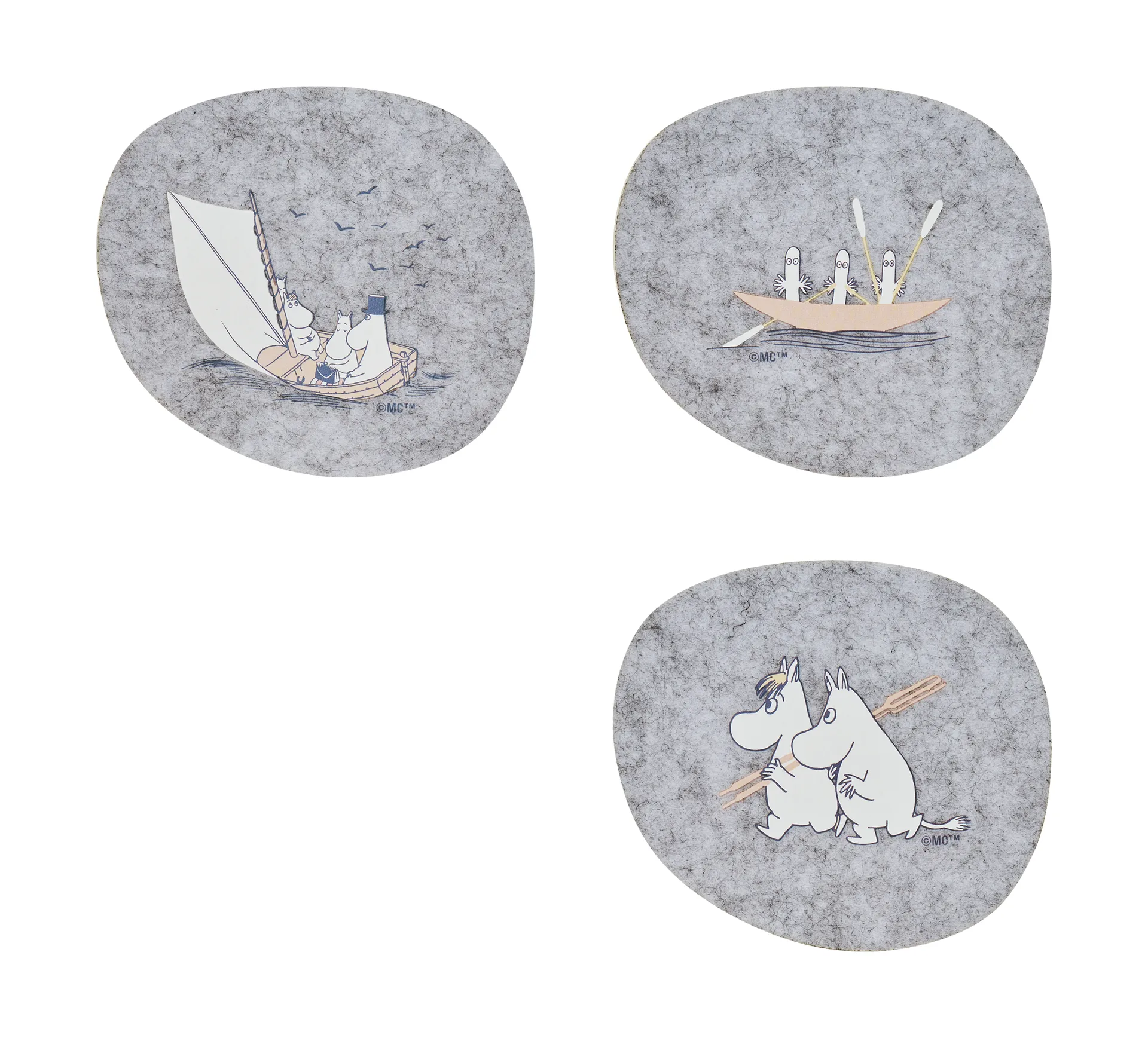 Moomin glasbrikker 9,5x11 cm 4 dele, Sailors Muurla