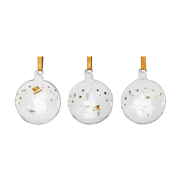 Moomin julekugle Ø7 cm 3 dele - Sparkling stars - Muurla
