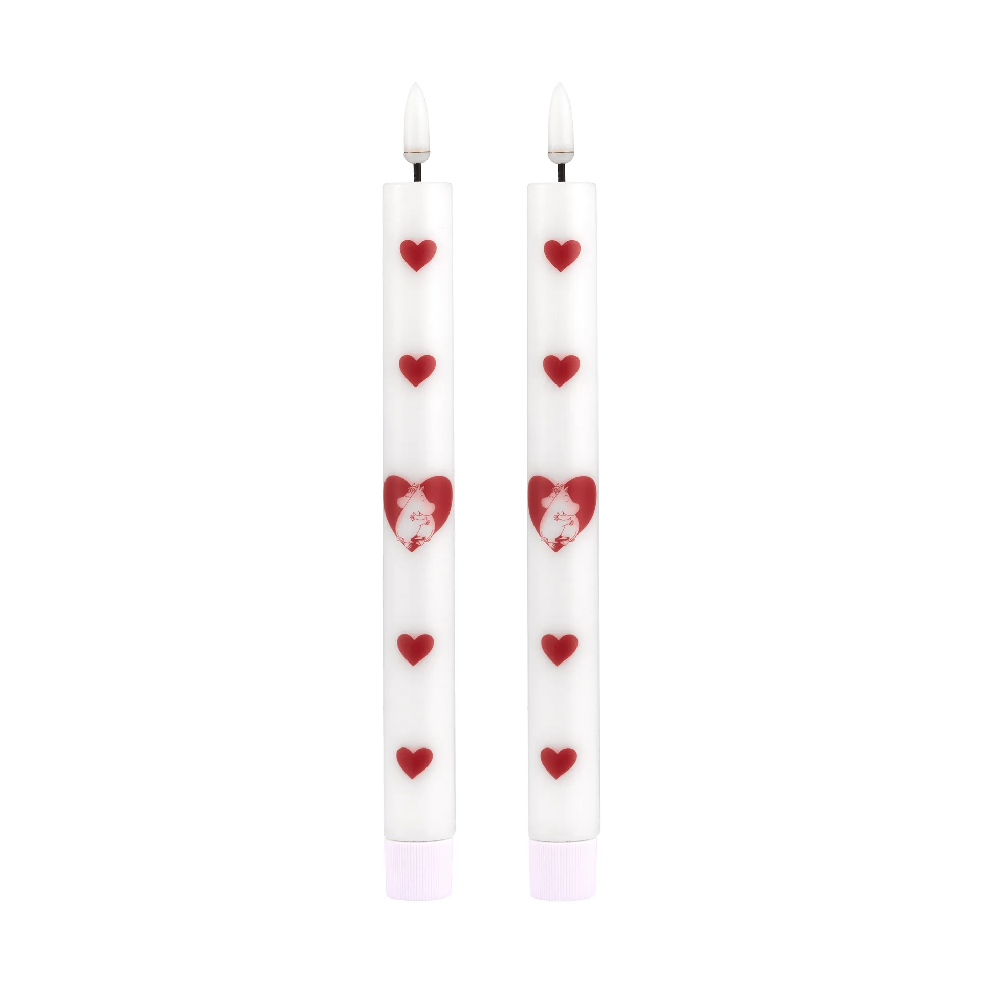 Mumin LED-kronelys 25 cm, Heart, 2-pack Muurla