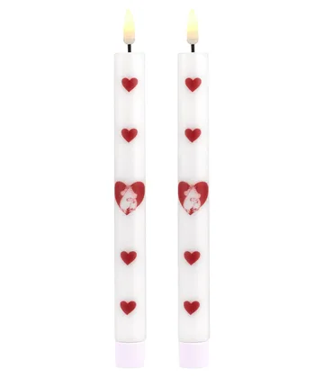 Mumin LED-kronelys 25 cm - Heart, 2-pack - Muurla