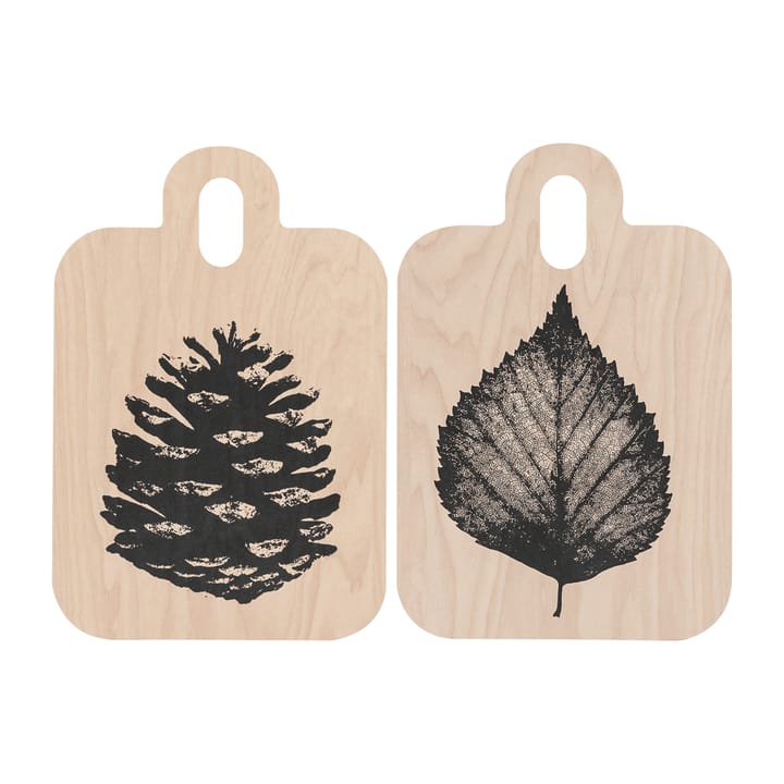 Nordic Chop &amp; Serve bakke 21x31 cm - The Pine Cone/The Birch Leaf - Muurla