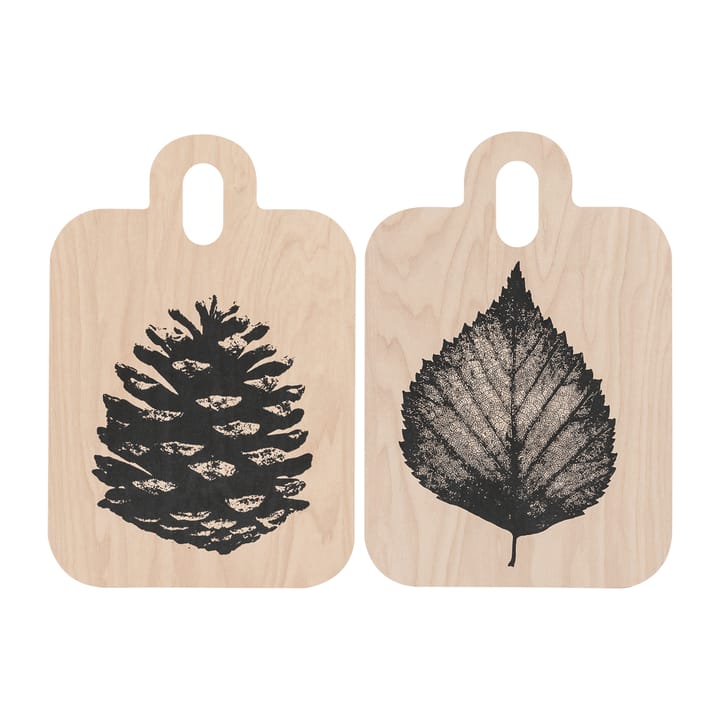 Nordic Chop & Serve bakke 21x31 cm - The Pine Cone/The Birch Leaf - Muurla