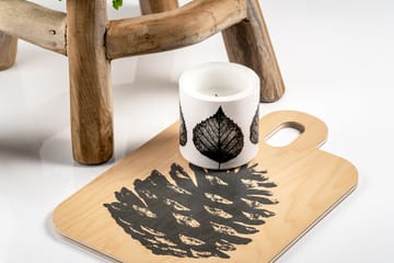 Nordic The Birch Leaf bloklys 8 cm - Hvid/Sort - Muurla