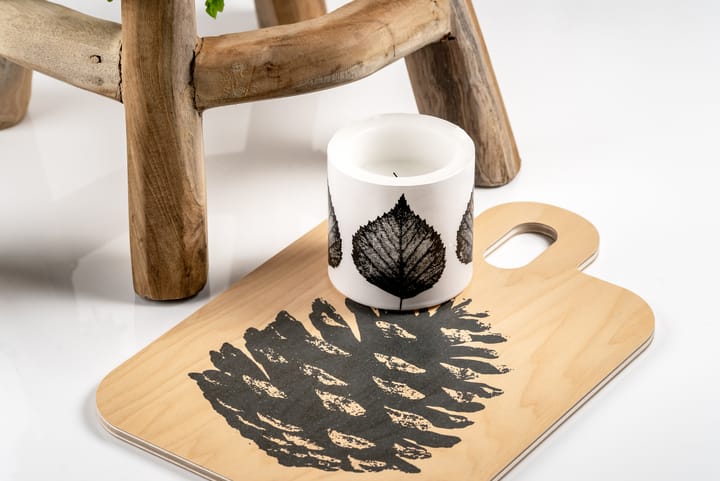 Nordic The Birch Leaf bloklys 8 cm - Hvid/Sort - Muurla