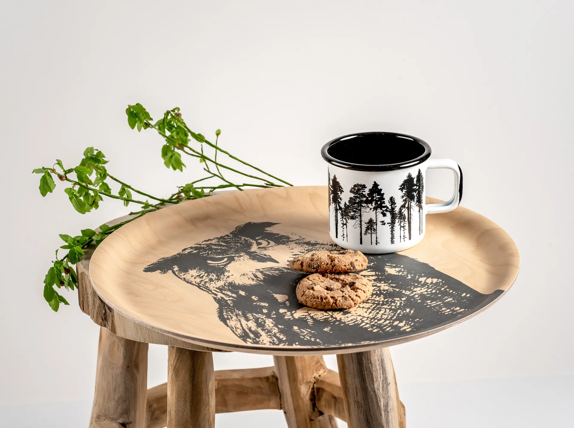 Nordic The Eagle Owl bakke Ø35 cm, Natur/Sort Muurla