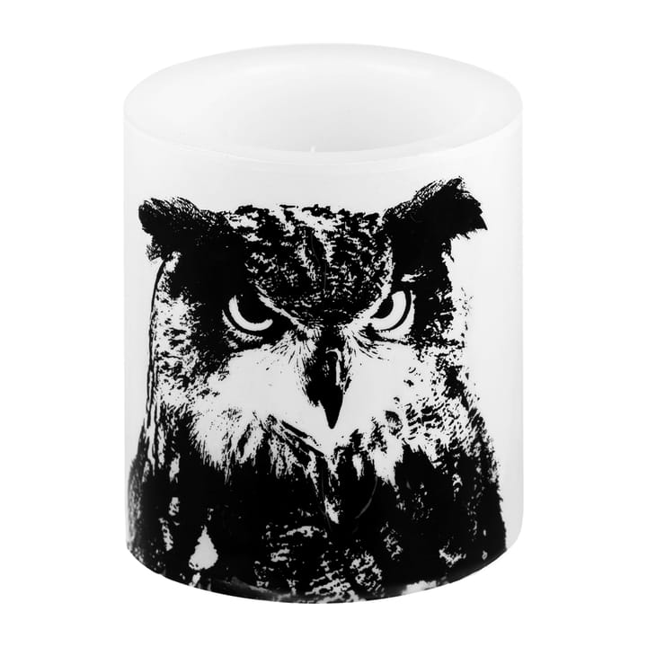 Nordic The Eagle Owl bloklys 12 cm - Hvid/Sort - Muurla