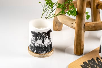Nordic The Eagle Owl bloklys 12 cm - Hvid/Sort - Muurla