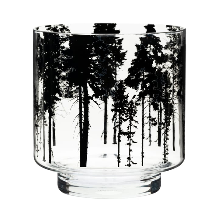 Nordic The Forest fyrfadsstage/vase 17 cm - Klar/Sort - Muurla