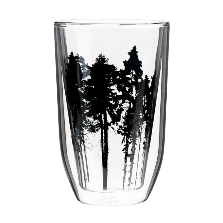 Nordic The Forest hot drinks glas 30 cl, Klar/Sort Muurla