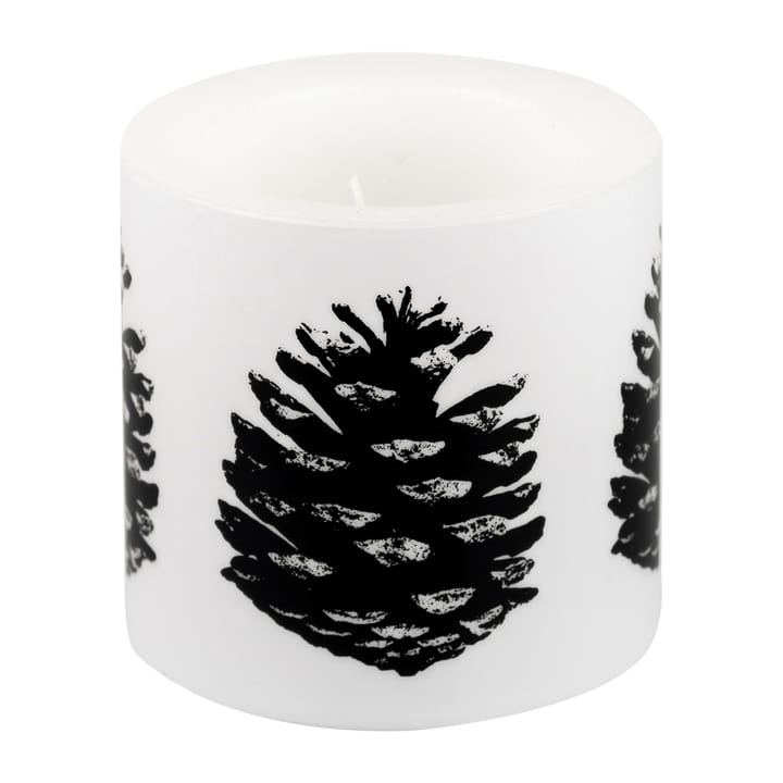 Nordic The Pine Cone bloklys 8 cm - Hvid/Sort - Muurla