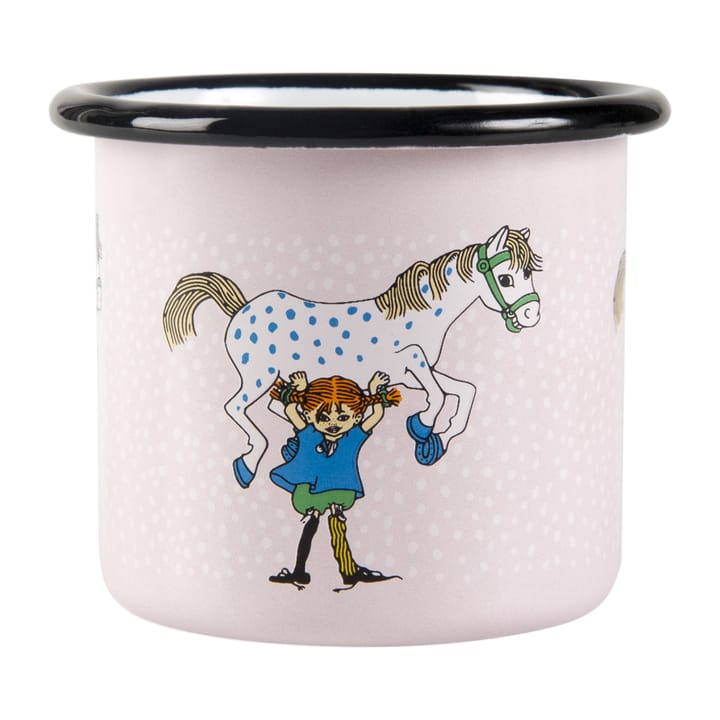 Pippi and the horse emaljekrus 1,5 dl - Light pink - Muurla