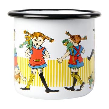 Pippi Longstocking emaljekrus 3,7 dl - White - Muurla