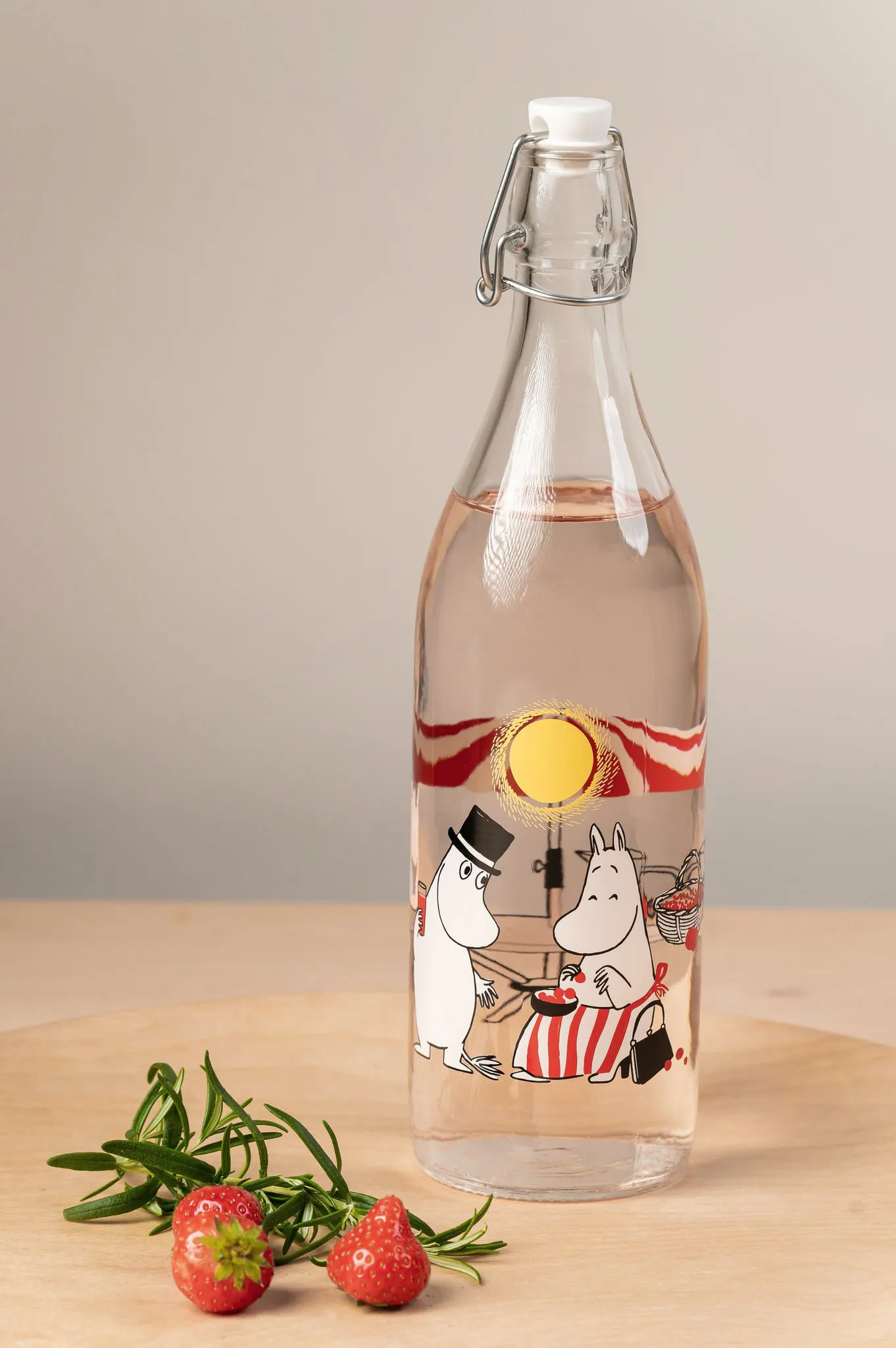 Summertime glasflaske 1 L, Transparent Muurla