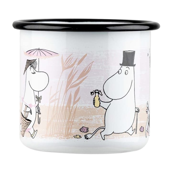 The Beach Retro emaljekrus 37 cl, White Muurla