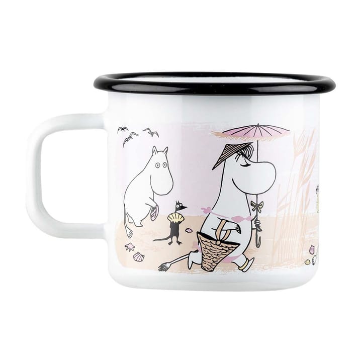 The Beach Retro emaljekrus 37 cl, White Muurla