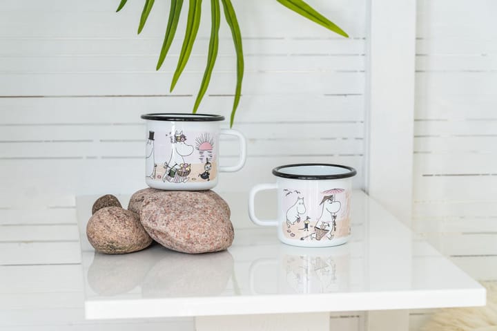 The Beach Retro emaljekrus 37 cl, White Muurla