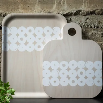 Twirl skærebræt 25x32 cm - birk-hvid - Muurla