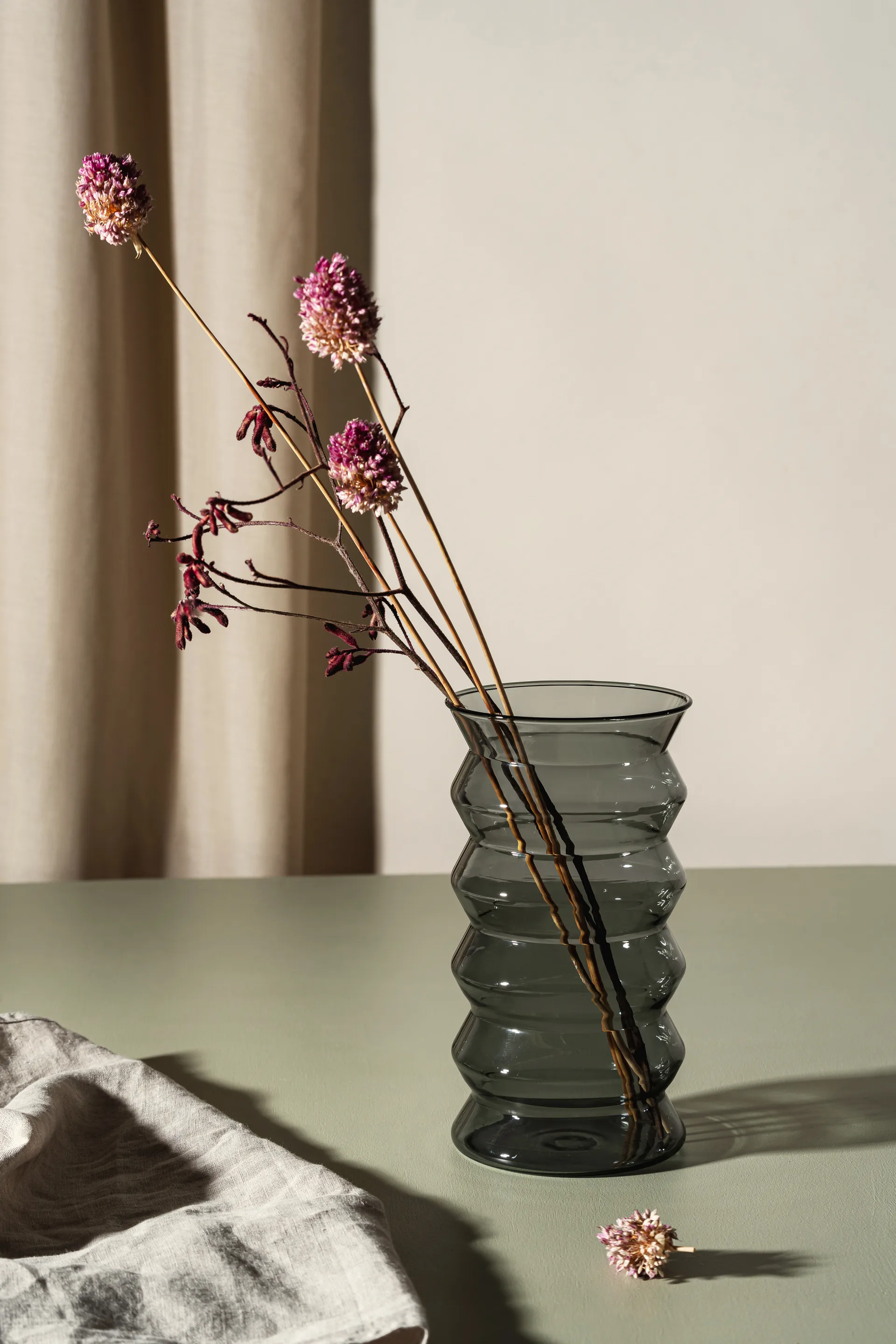 Waves vase 20 cm, Grå Muurla