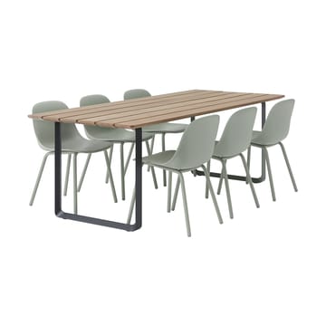 70/70 Outdoor spisebord 225x90 cm sort stålstativ - undefined - Muuto