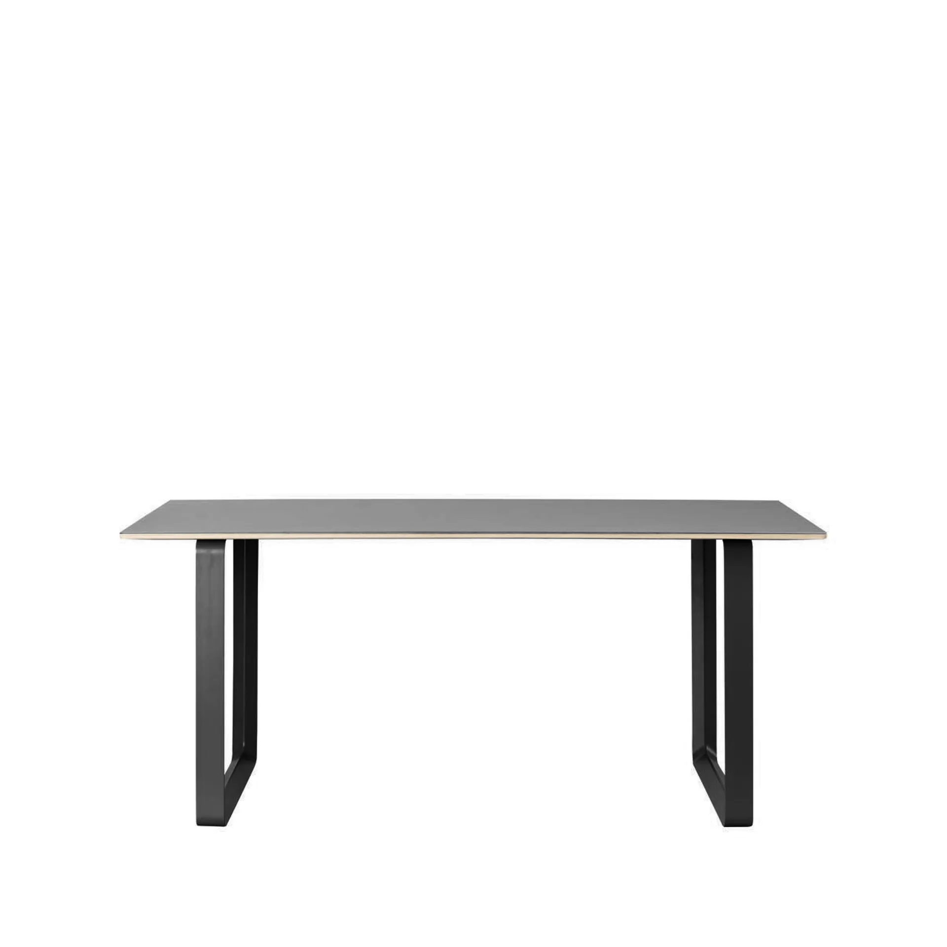 70/70 spisebord 170x85 cm, Black linoleum/Plywood/Black Muuto