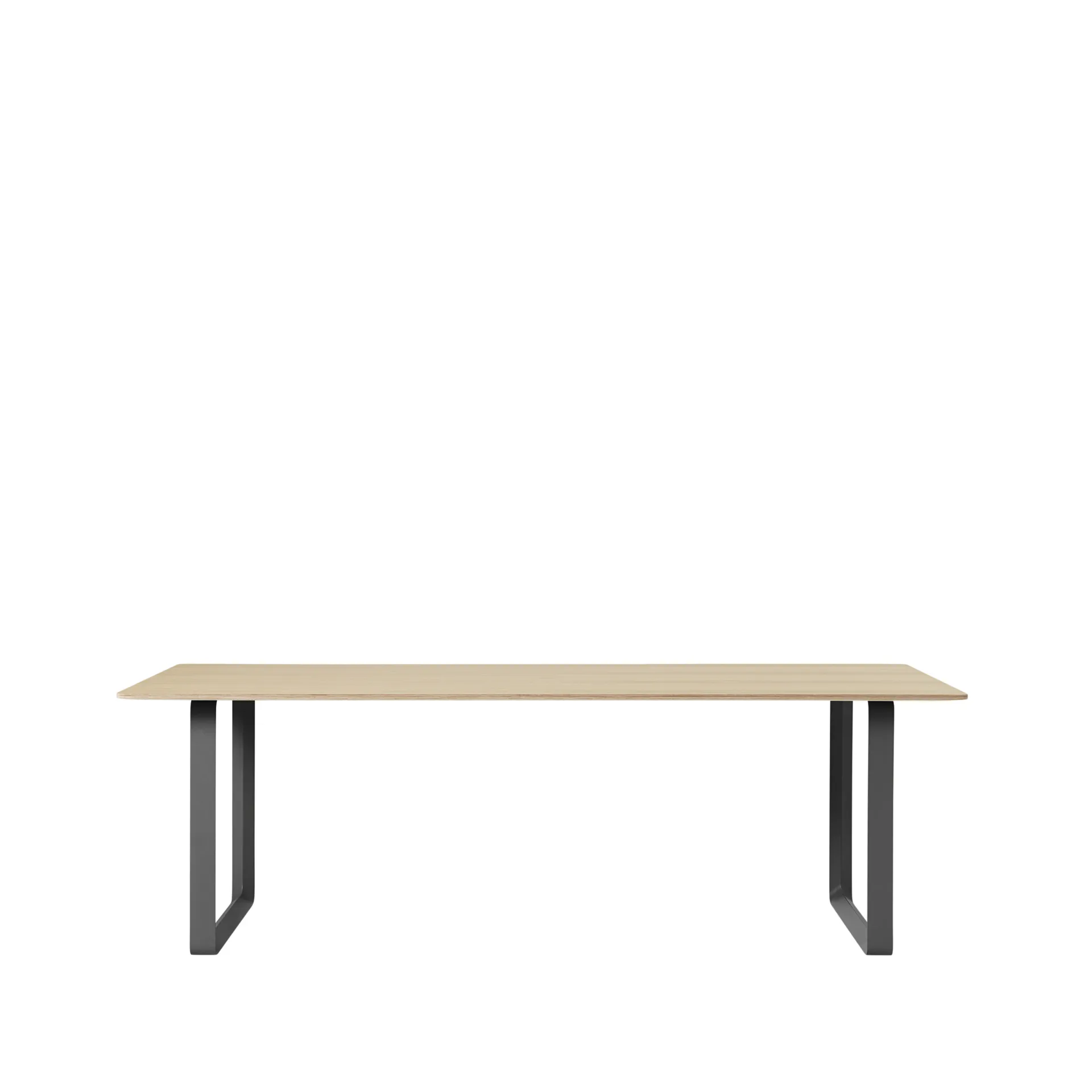 70/70 spisebord 225x90 cm, Oak veneer/Plywood/Black Muuto