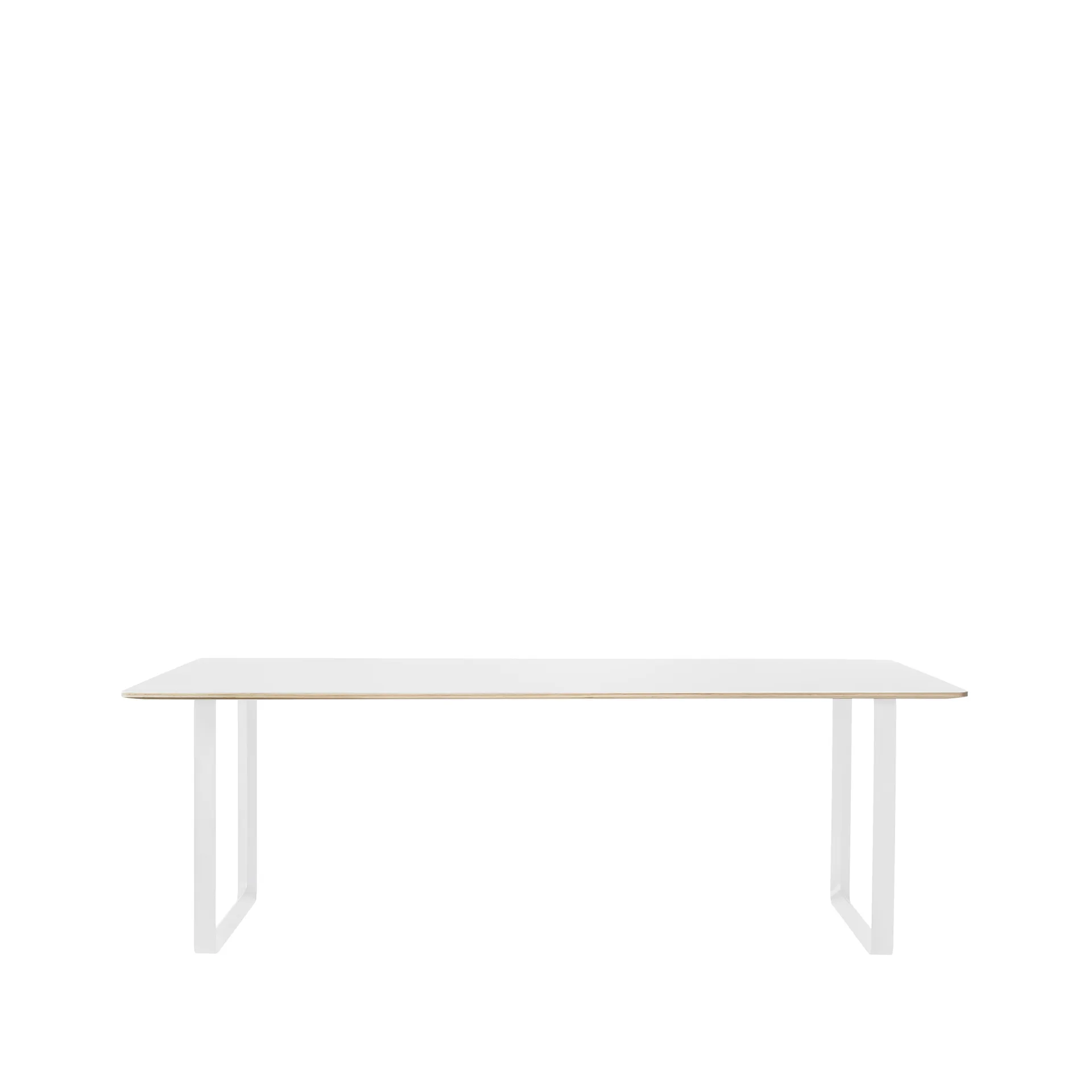 70/70 spisebord 225x90 cm, White laminate/Plywood/White Muuto