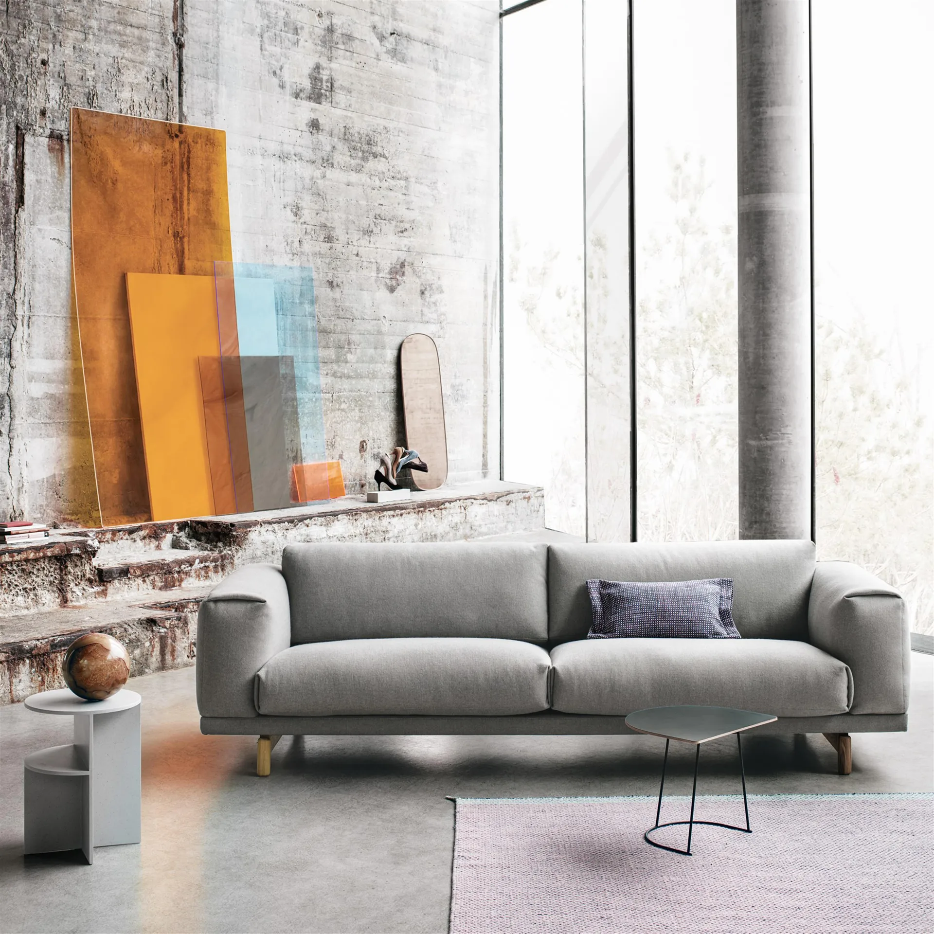 Airy sofabord half size, sort Muuto