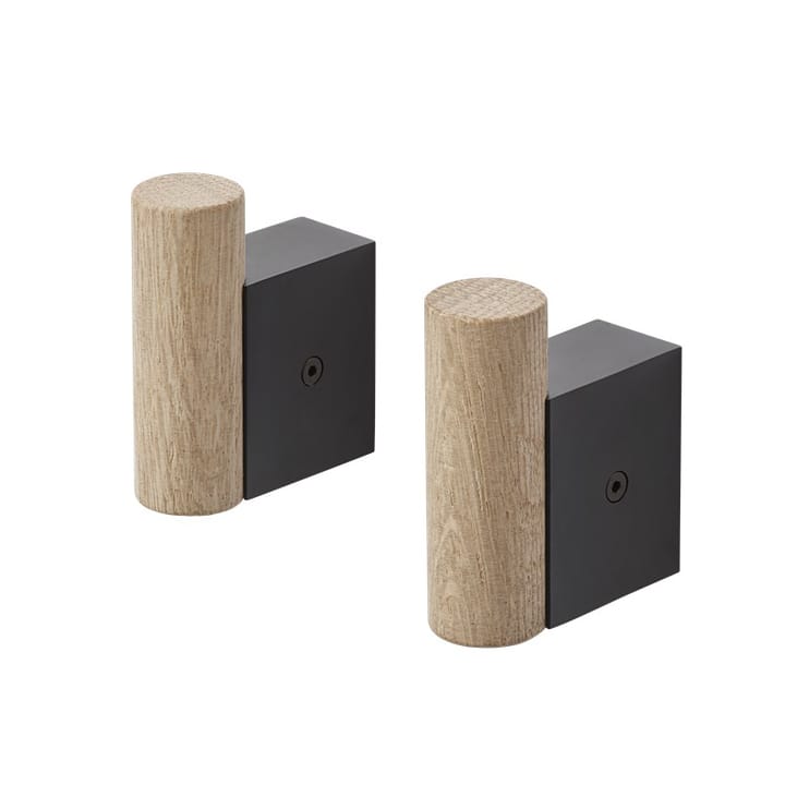 Attach tøjknag 2-pak - Oak/Black - Muuto