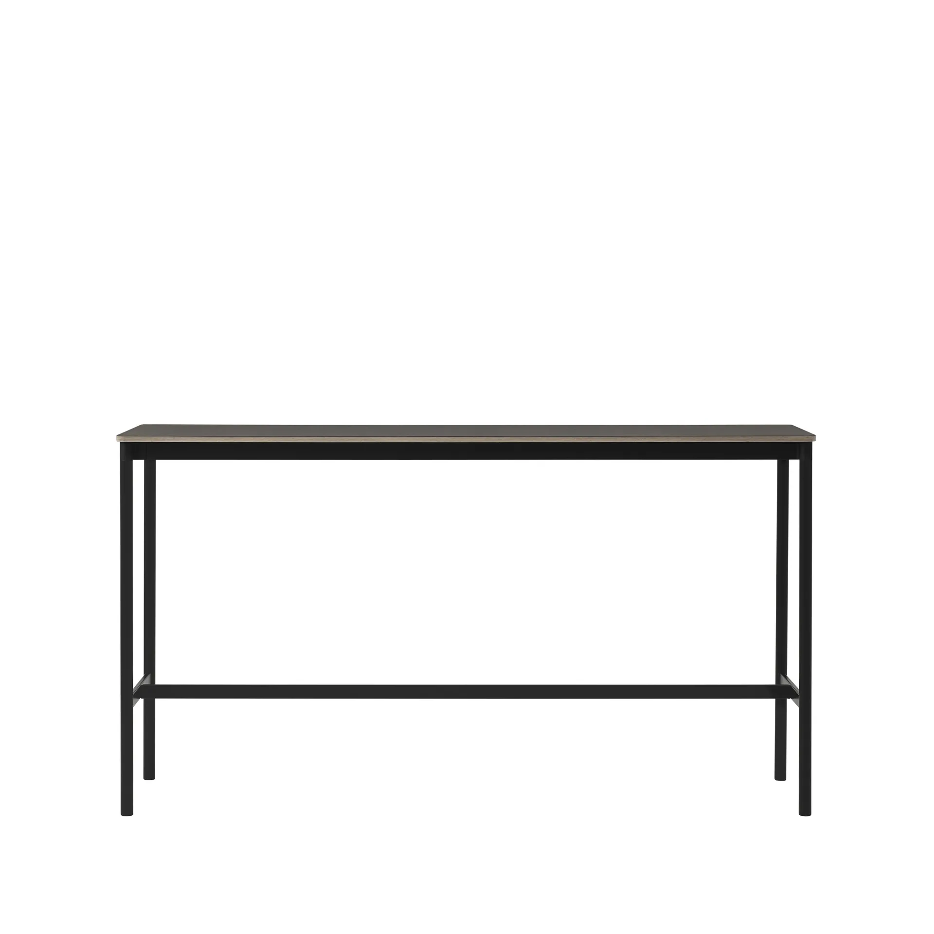 Base High barbord, black linoleum, sort understel, krydsfinérkant, B50 L190 H105 Muuto