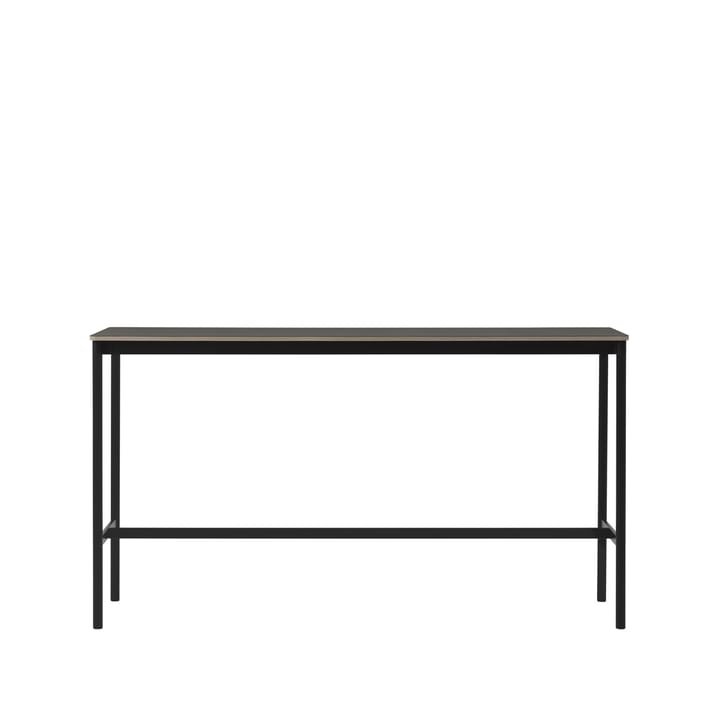 Base High barbord - black linoleum, sort understel, krydsfinérkant, B50 L190 H105 - Muuto