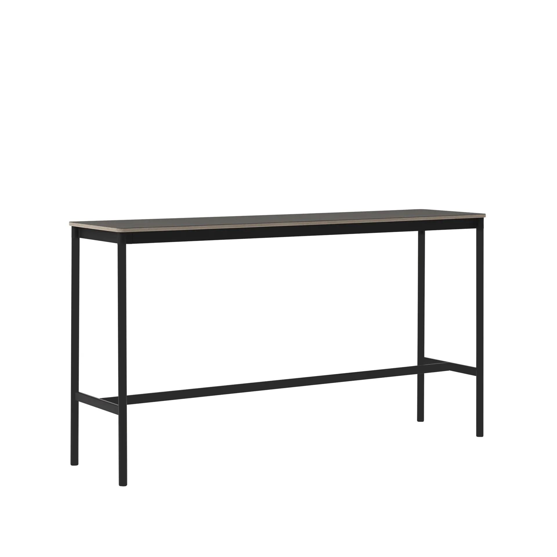 Base High barbord, black linoleum, sort understel, krydsfinérkant, B50 L190 H105 Muuto