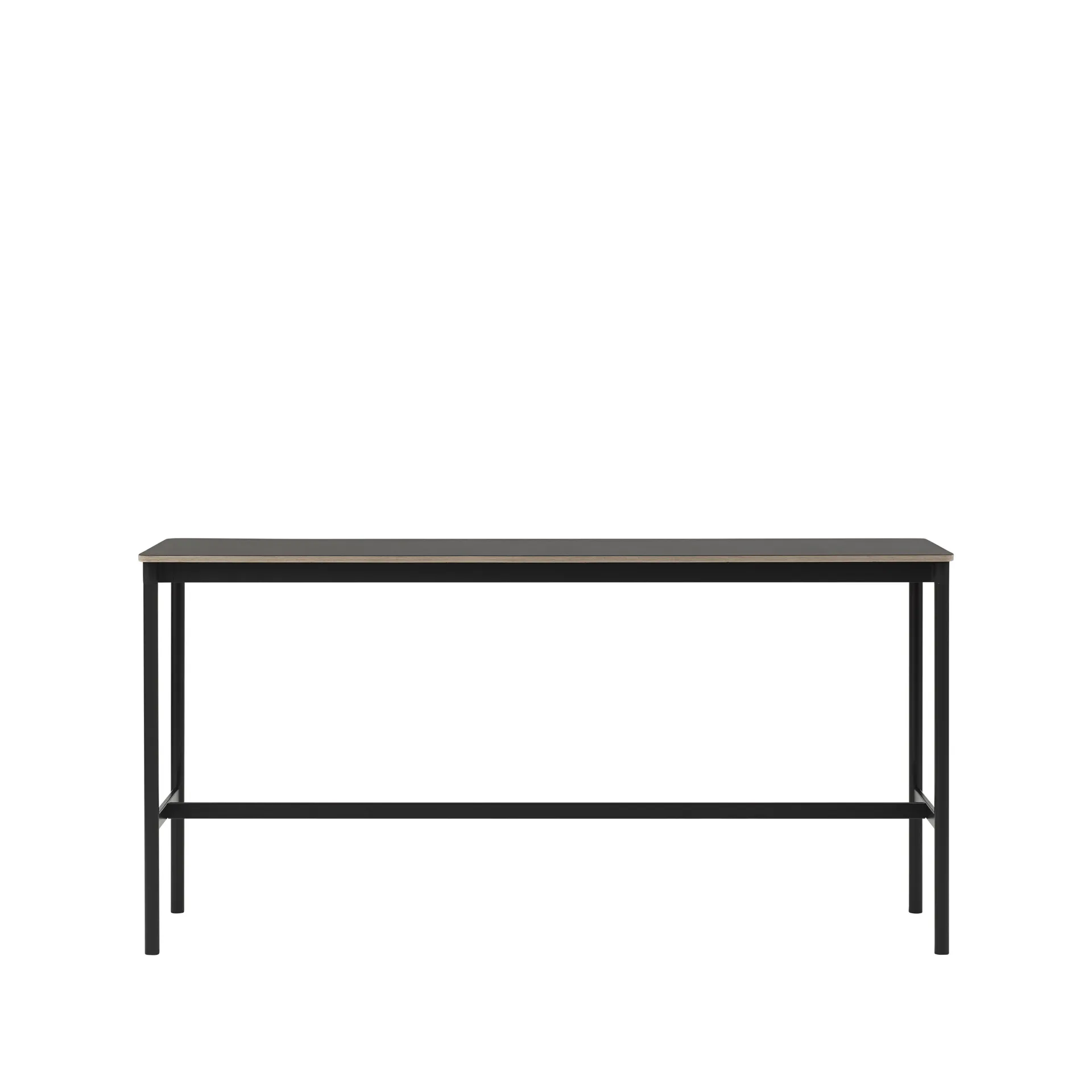 Base High barbord, black linoleum, sort understel, krydsfinérkant, B50 L190 H95 Muuto