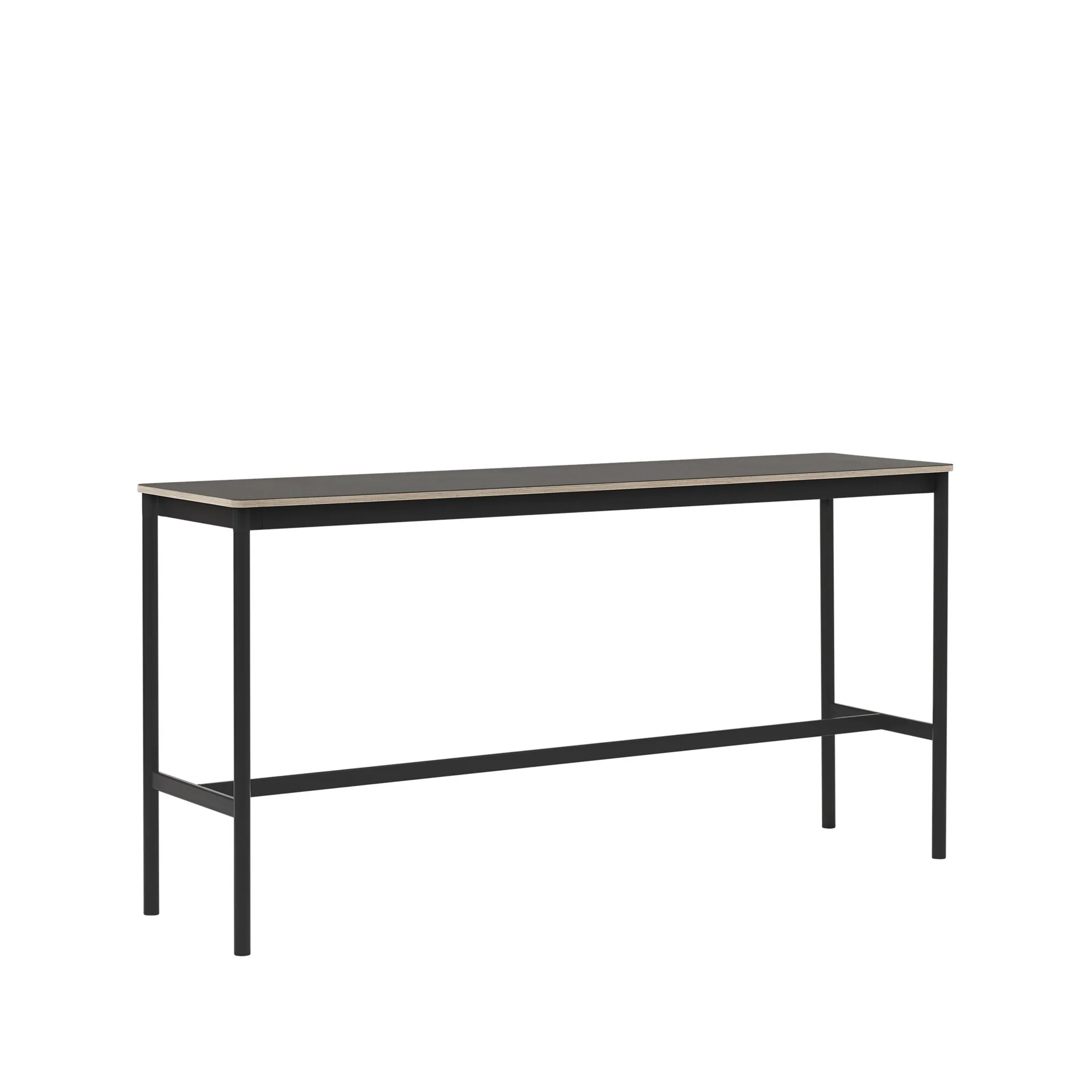 Base High barbord, black linoleum, sort understel, krydsfinérkant, B50 L190 H95 Muuto