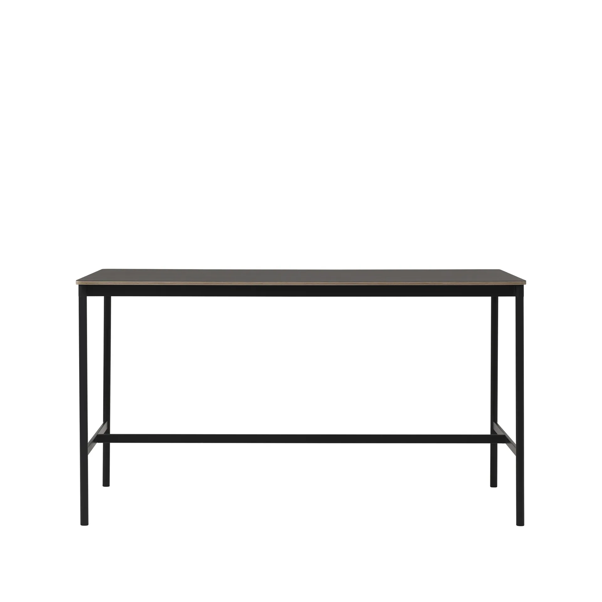 Base High barbord, black linoleum, sort understel, krydsfinérkant, B85 L190 H105 Muuto