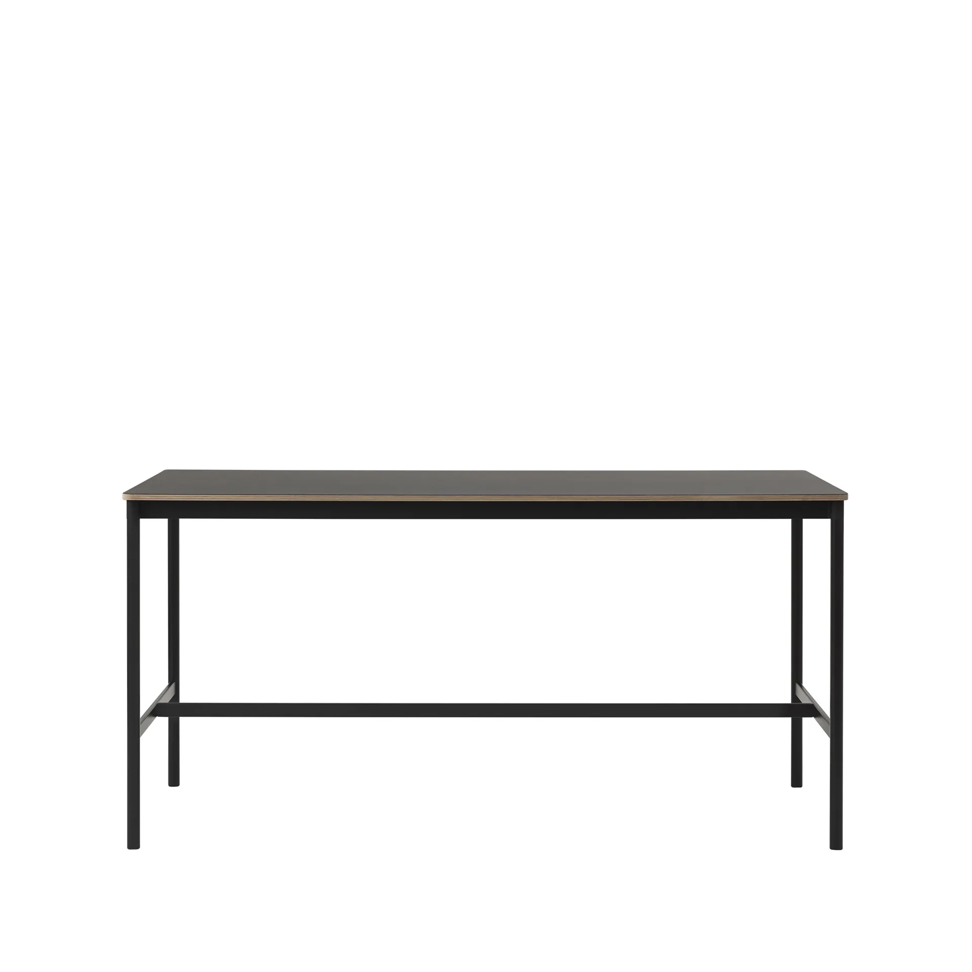 Base High barbord, black linoleum, sort understel, krydsfinérkant, B85 L190 H95 Muuto