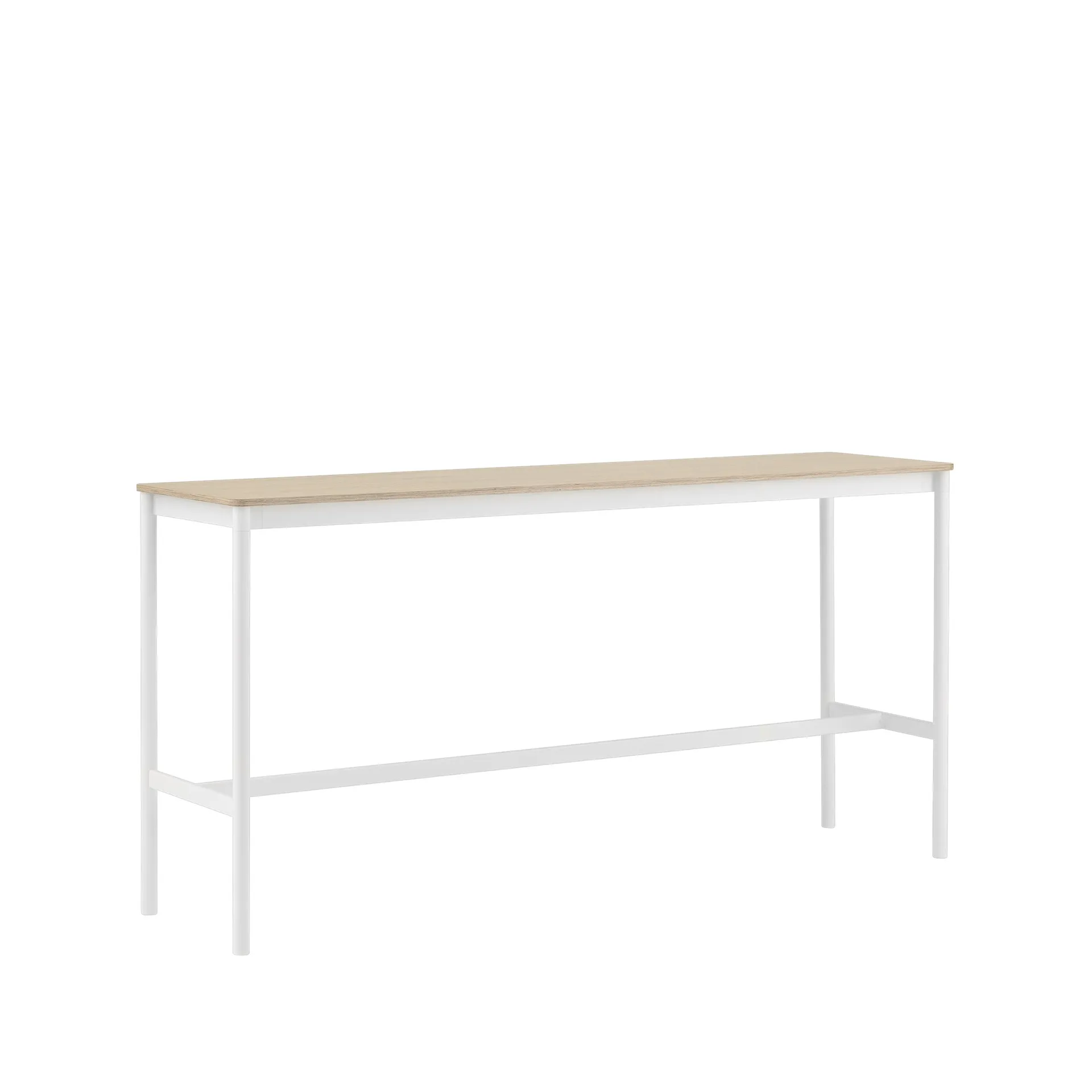 Base High barbord, oak, hvidt stel, krydsfinérkant, B50 L190 H95 Muuto