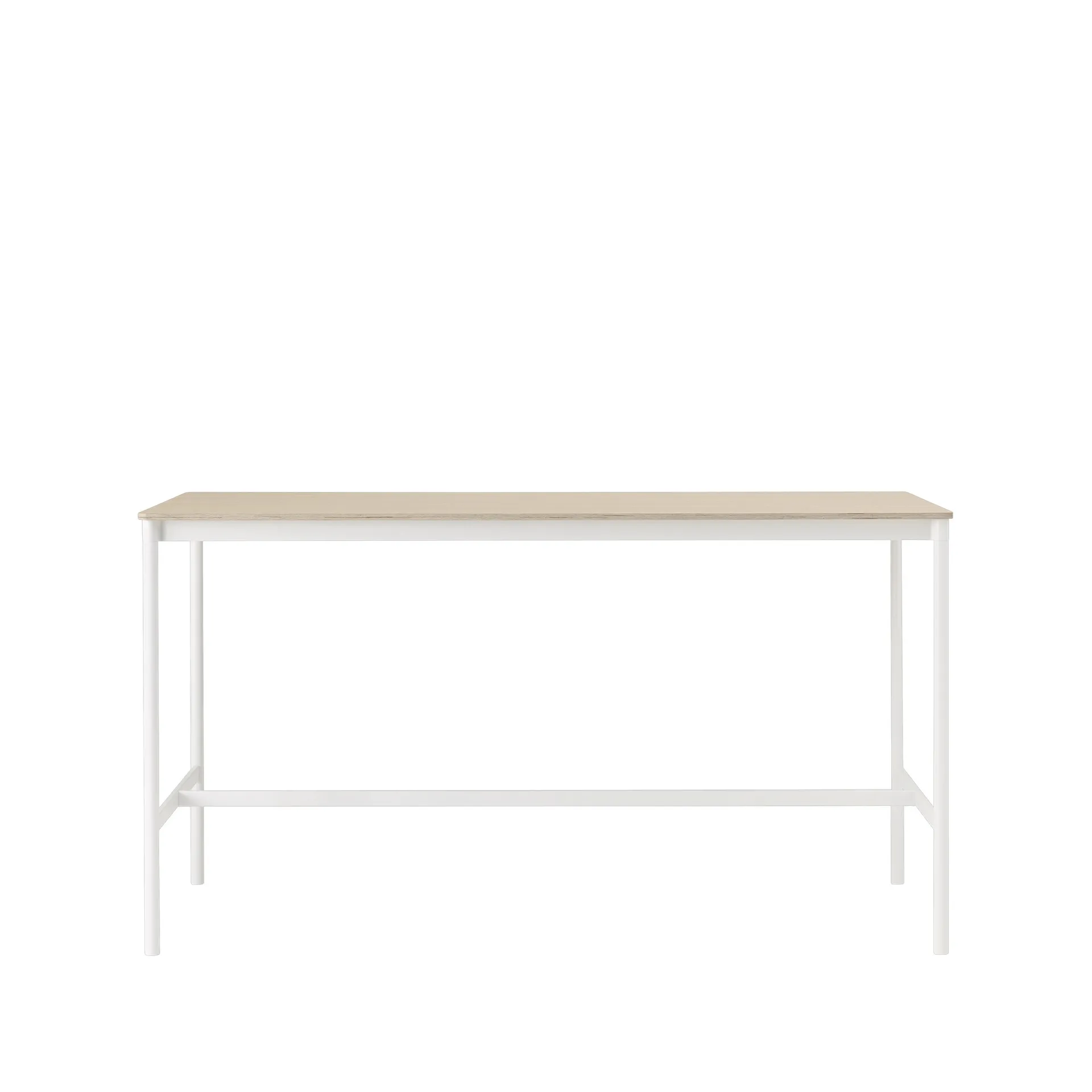 Base High barbord, oak, hvidt stel, krydsfinérkant, B85 L190 H105 Muuto