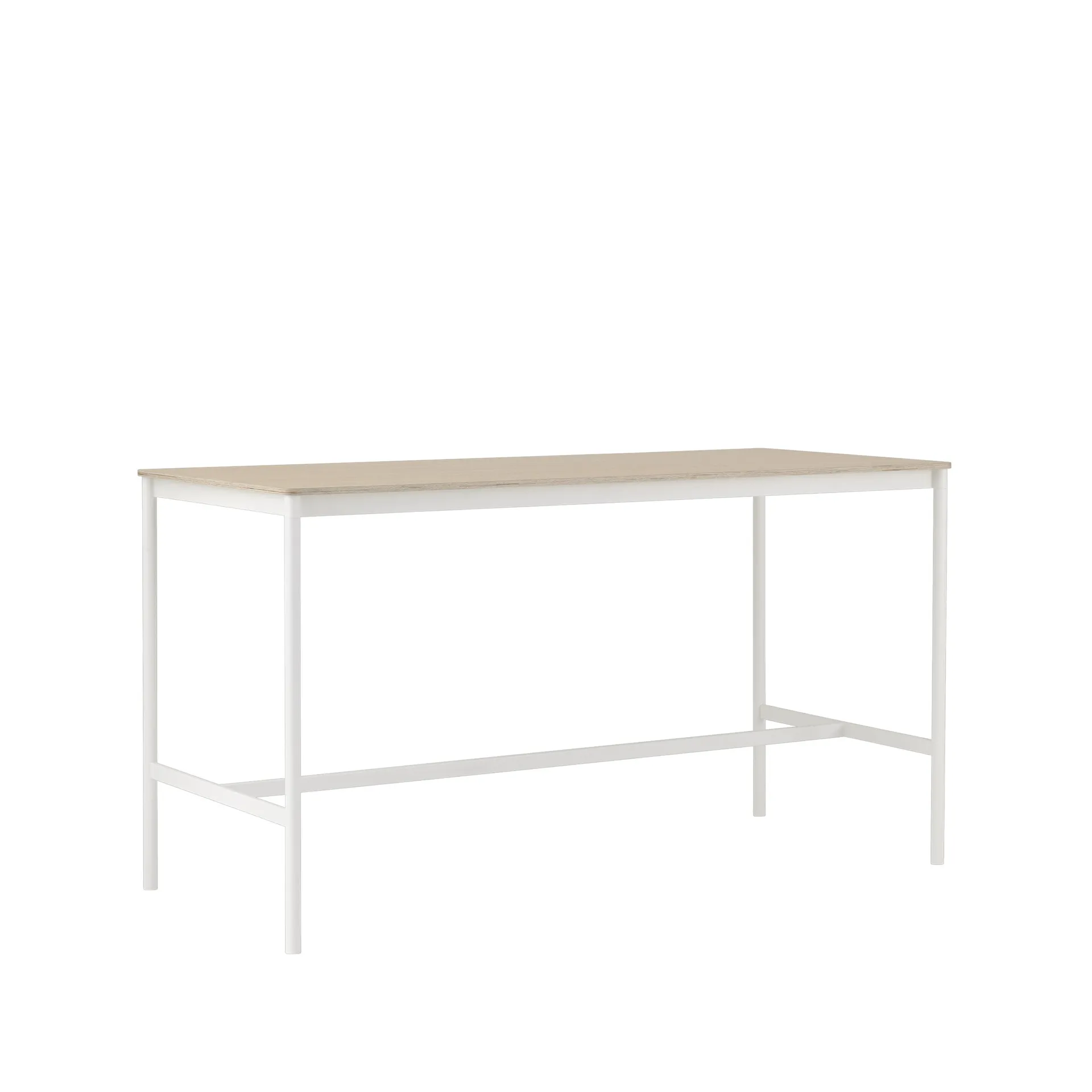 Base High barbord, oak, hvidt stel, krydsfinérkant, B85 L190 H105 Muuto