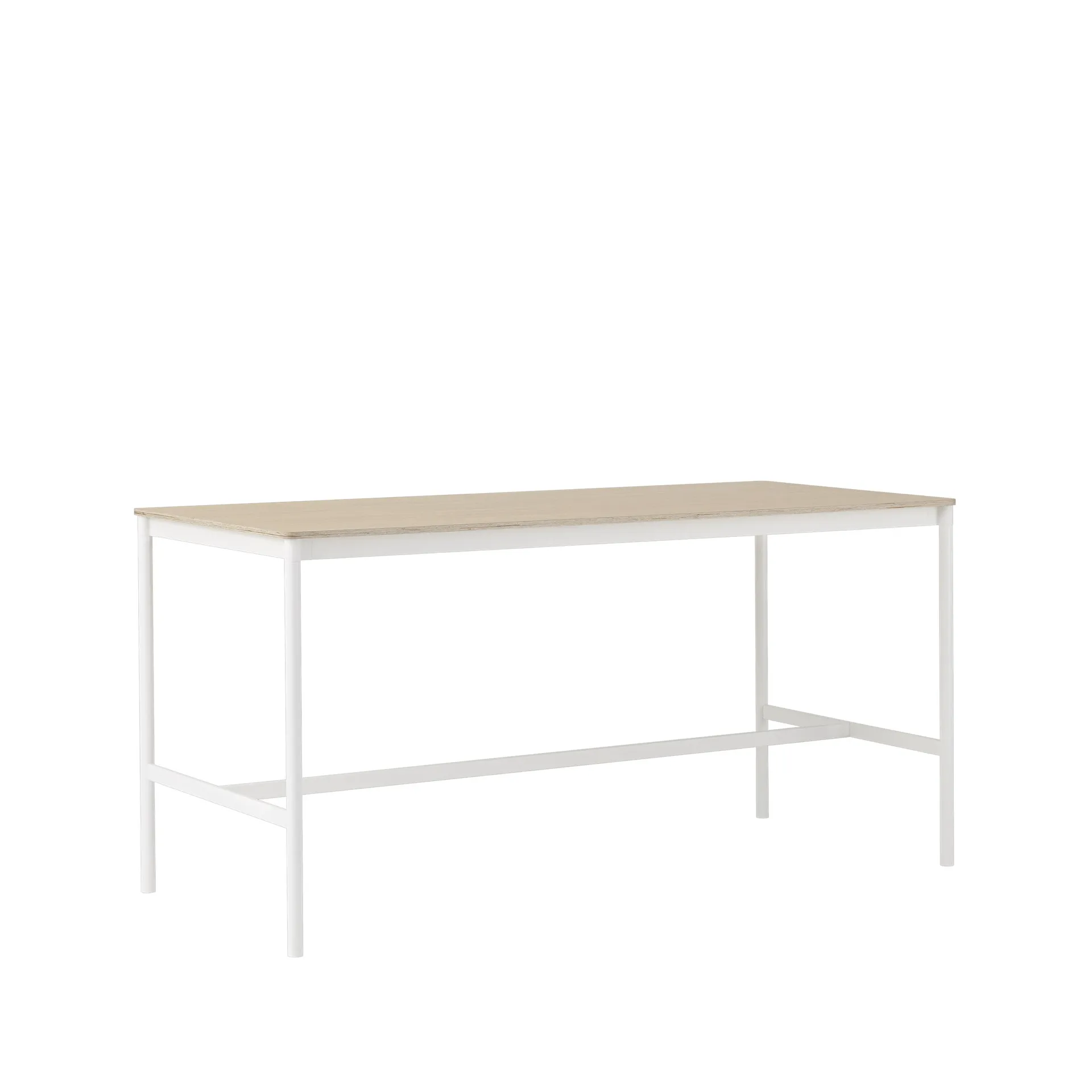 Base High barbord, oak, hvidt stel, krydsfinérkant, B85 L190 H95 Muuto